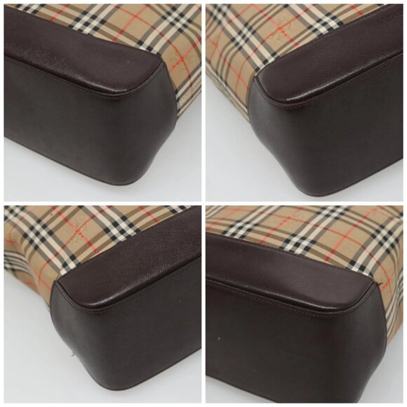 BURBERRY Nova Check Tote Bag Canvas Beige Gold Auth 121552 - Picture 14 of 16